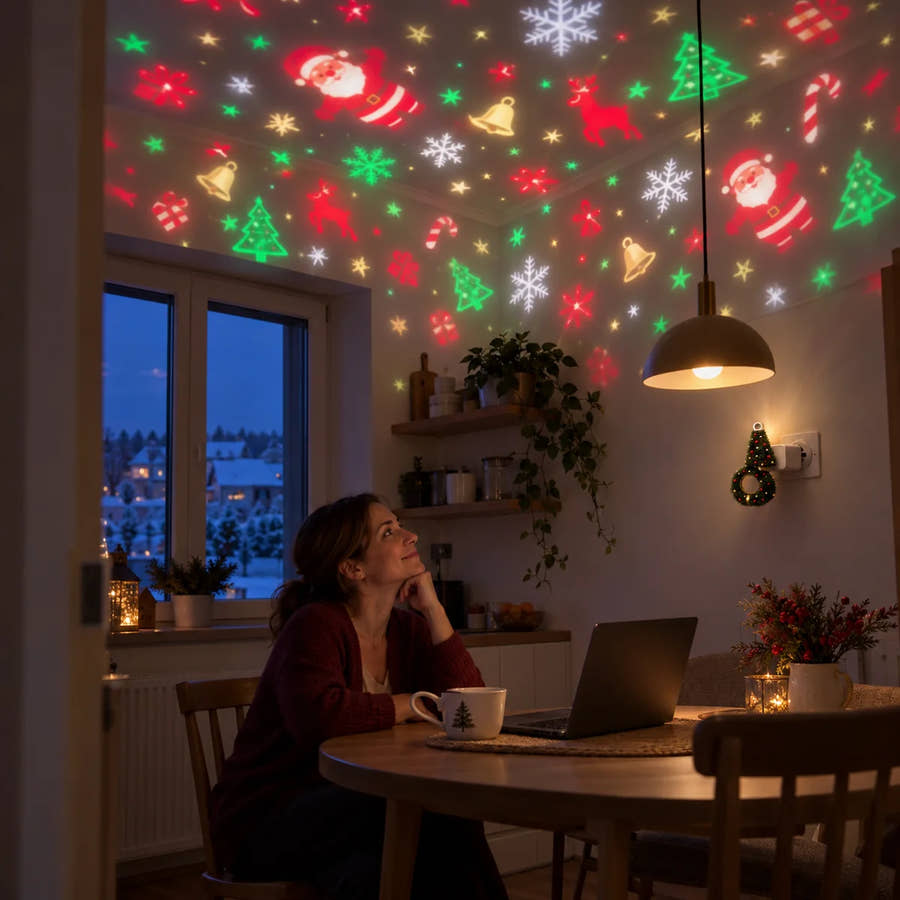 Ilustračná fotografia: Tá istá izba so zapojeným stromčekom, plná vianočných motívov.